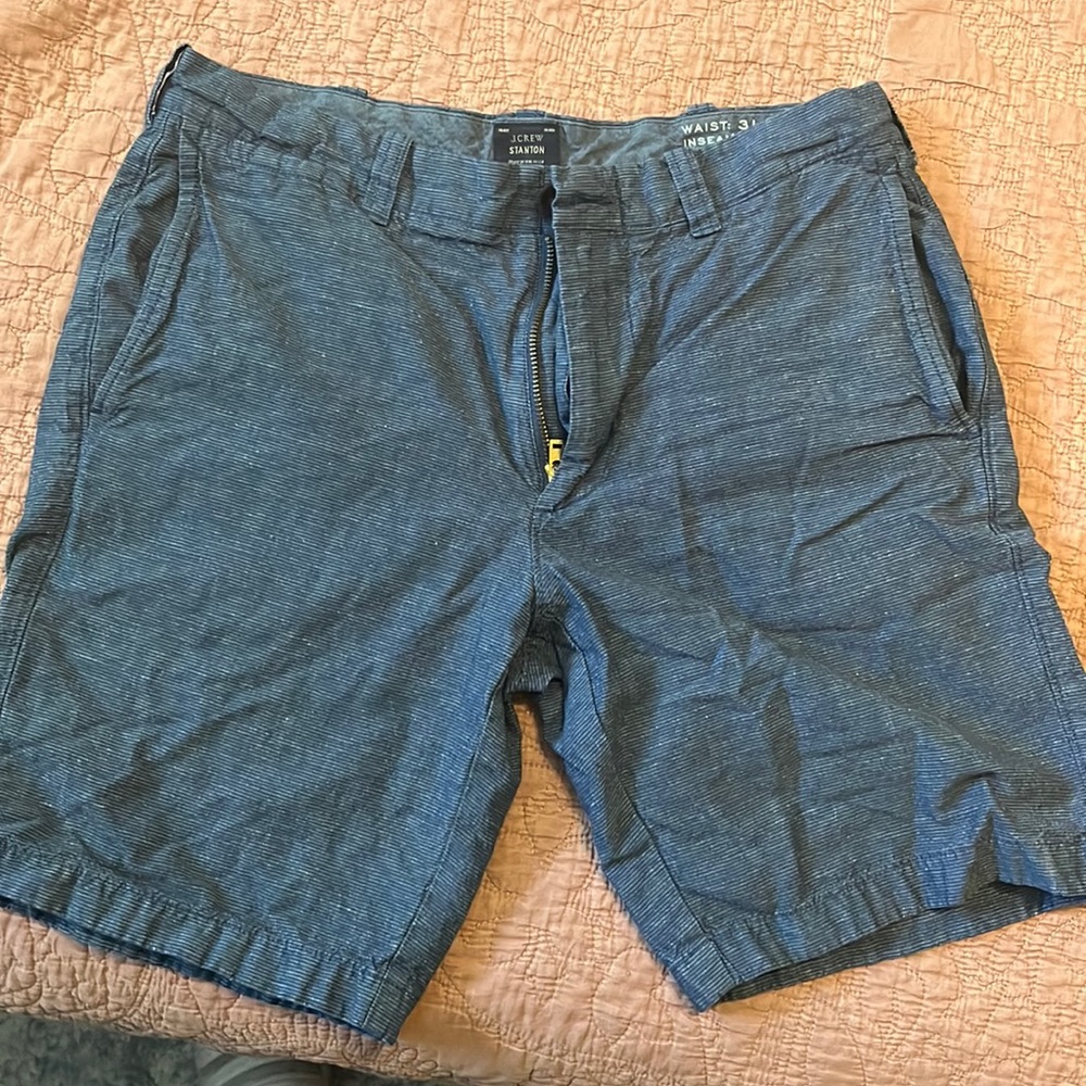 J crew blue chino shorts. 31 inch waist and 9 inseam. Great condition